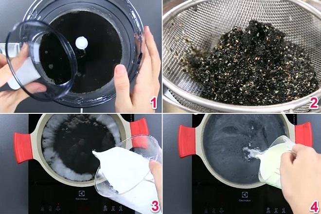 Cách nấu sữa mè đen