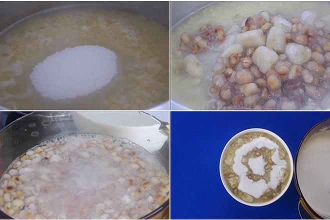 Cách nấu chè chuối đậu xanh bột năng nước cốt dừa