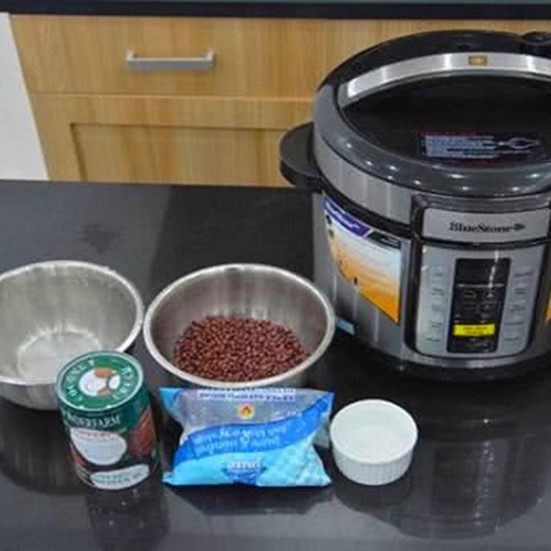 Nguyên liệu món ăn chè đậu đỏ nước dừa bằng nồi áp suất