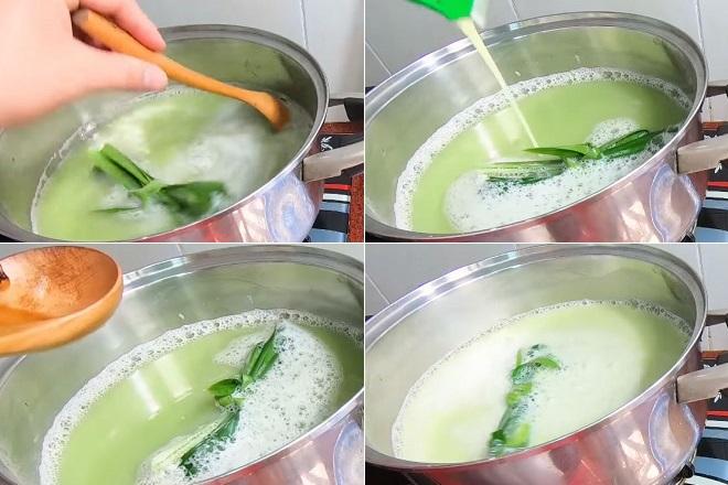 cách nấu sữa đậu xanh nguyên hạt với lá dứa đường phèn không bị kết tủa