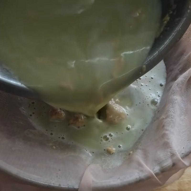 Bước 2 Hoàn thành hỗn hợp sữa Sữa đậu xanh lá dứa thạch giòn
