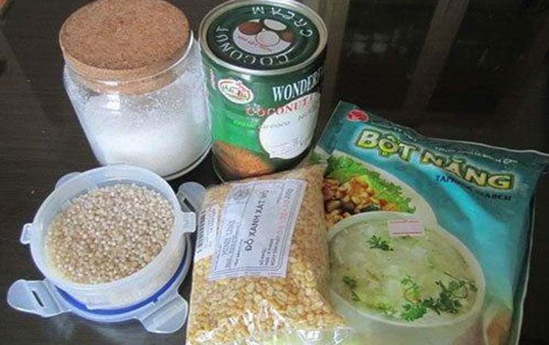 Cách nấu chè đậu xanh đánh nước cốt dừa: Nguyên liệu