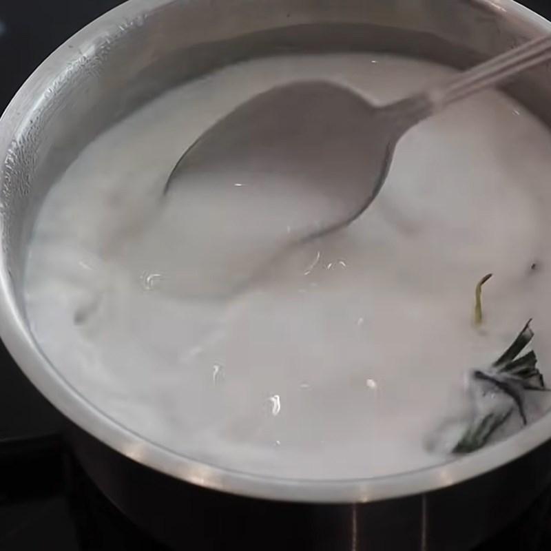 Bước 2 Nấu nước cốt dừa Chè hạt lựu đậu xanh