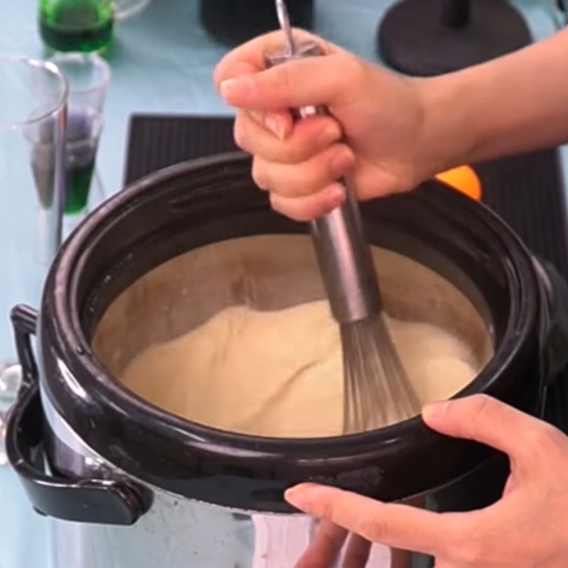 Bước 2 Trộn và thực hiện đông đúc kem dừa Trà sữa hoa đậu biếc macchiato kem dừa
