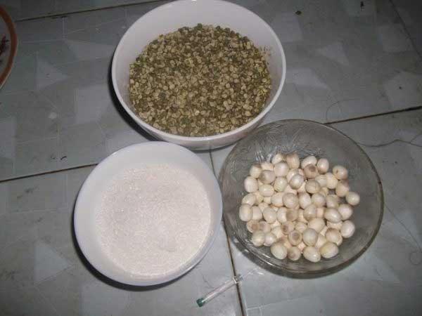 Nguyên liệu nấu chè hạt sen đậu xanh bột sắn dây 