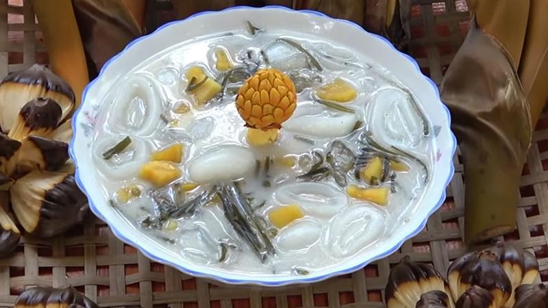Chè nước dừa thập cẩm vô cùng hấp dẫn