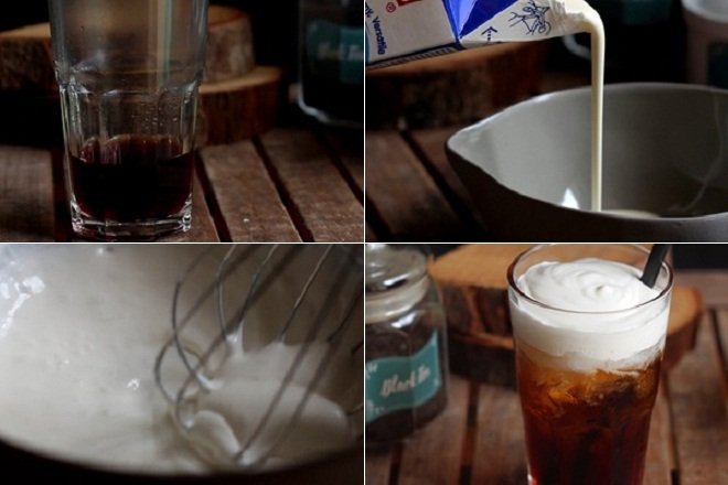 cách làm trà đào váng sữa macchiato