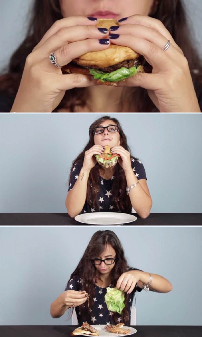Cách ăn hamburger truyền thống
