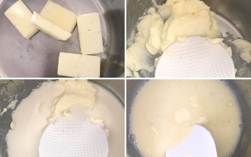 Trộn sữa và bơ