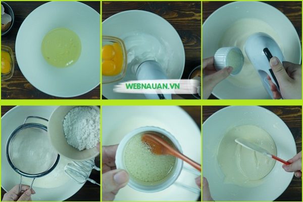 cách thực hiện cốt bánh bông lan trứng muối