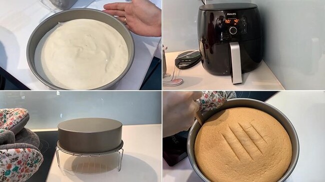 Cách làm bánh bông lan bằng nồi chiên không dầu