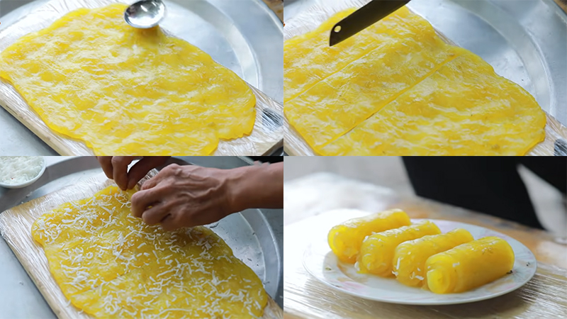 Quy trình cuộn bánh cam dẻo