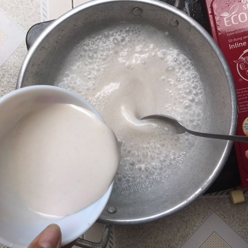 Bước 5 Nấu nước cốt dừa Bánh chuối khoai mì
