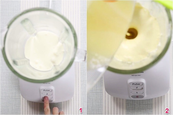 Bước 3 Xay whipping cream Kem dừa bằng máy xay sinh tố