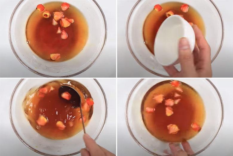 Cách làm trà sữa hoa hồng hòa đường với nước trà