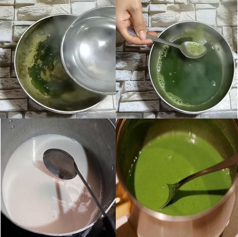 Cách làm trà sữa matcha thạch thực hiện nấu trà sữa matcha