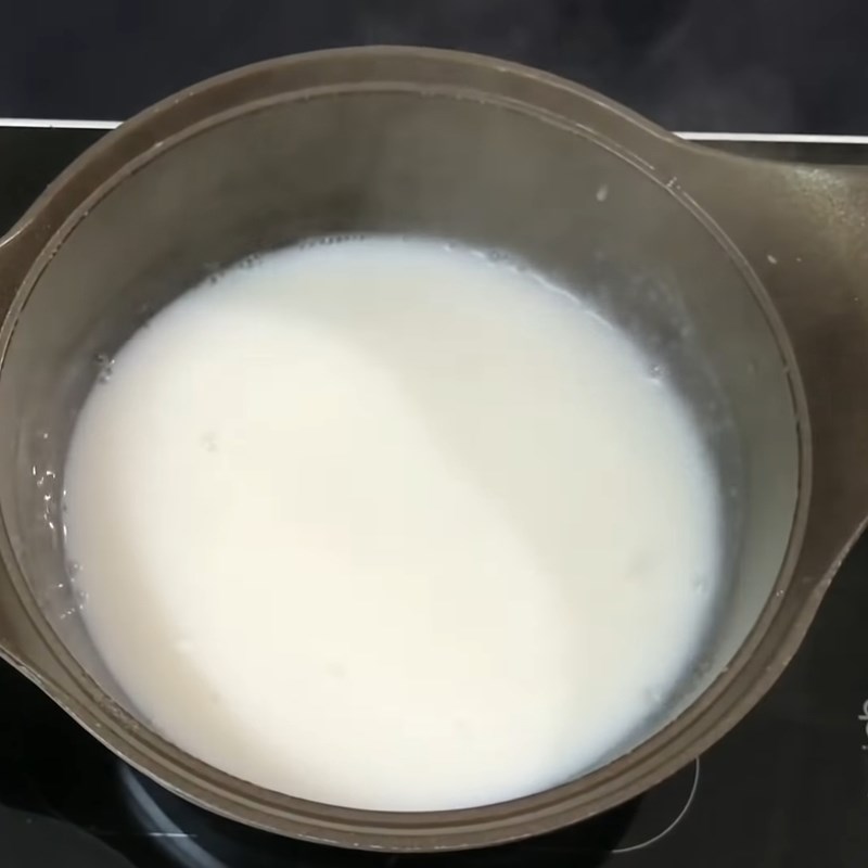Bước 2 Nấu nước rau câu sữa dừa Rau câu trà sữa