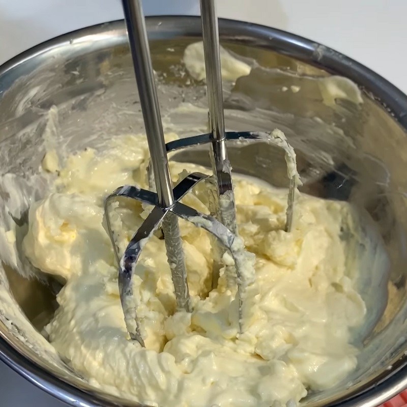 Bước 3 Làm hỗn hợp kem phô mai Bánh mì phô mai bơ tỏi bằng nồi chiên không dầu