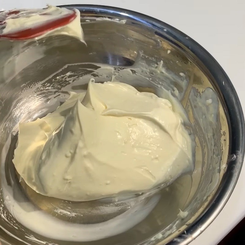 Bước 3 Làm hỗn hợp kem phô mai Bánh mì phô mai bơ tỏi bằng nồi chiên không dầu