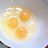 Đập trứng gà vào tô, cho sữa tươi, đường vào và đánh nhẹ để trứng tan ra cùng sữa tươi. Sau đó cho hỗn hợp trứng sữa qua ray để lọc. Bỏ đi phần không tan được, ta thu được hỗn hợp sữa trứng.
