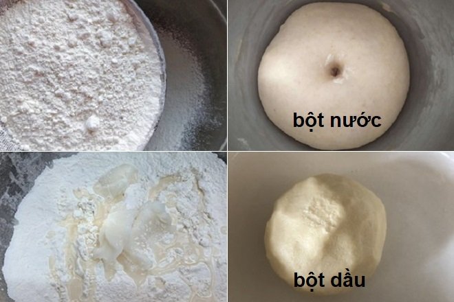 cách làm bột nước và bột dầu bánh pía