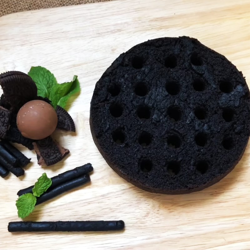 Bước 4 Thành phẩm Bánh than tổ ong bằng bánh oreo