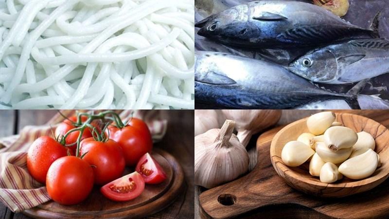 Nguyên liệu món ăn bánh canh cá ngừ
