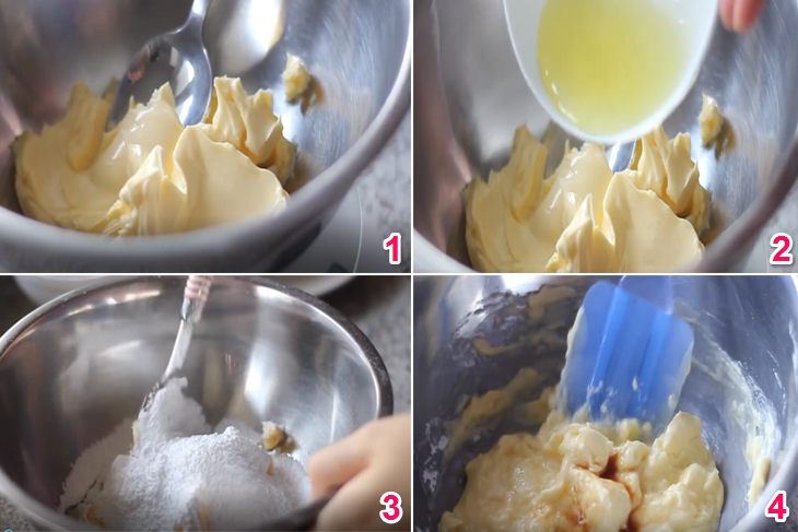 Bước 1 Trộn bơ với vani Bánh quy Danisa