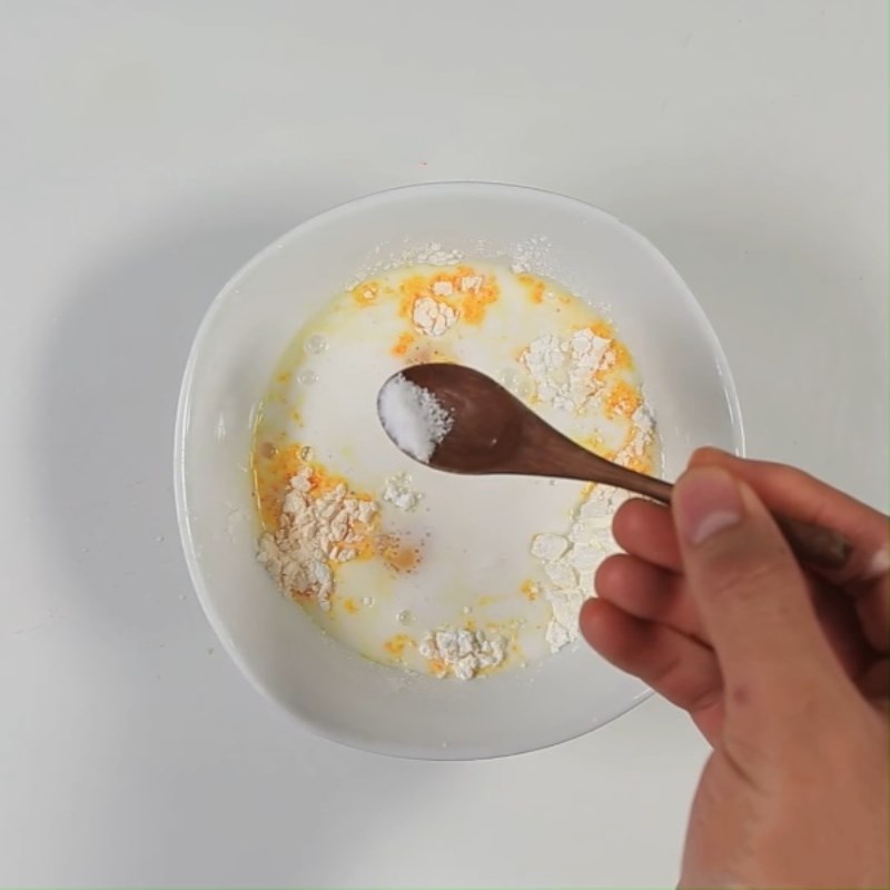 Bước 1 Làm kem trứng Bánh bao trà xanh xao nhân kem trứng