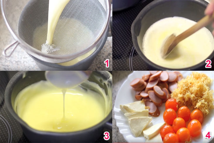 Bước 4 Làm bức bánh Bông lan trứng muối bột vì chưng nồi cơm trắng điện