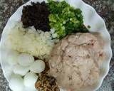 Bánh bao nhân thịt trứng cút bước làm 2 hình