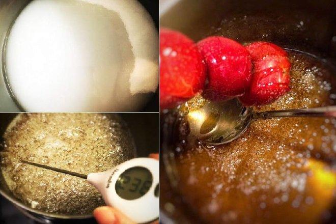 cách nấu nước đường caramen tẩm kẹo hồ lô táo truyền thống