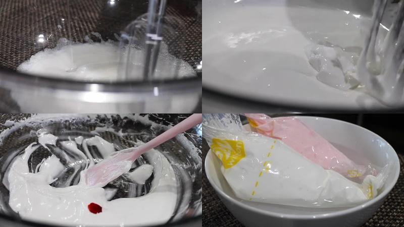 Đánh hỗn hợp lòng trắng trứng - nước đường