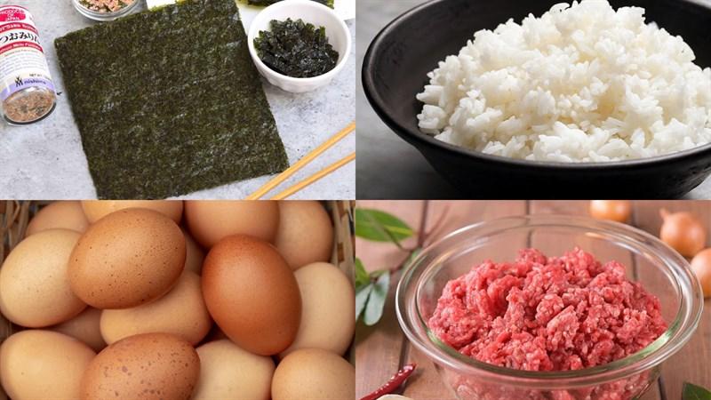 Nguyên liệu món ăn 2 cách làm kimbap trứng chiên