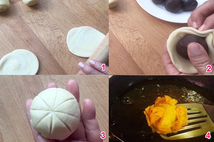 Bước 3 Làm bánh trung thu Bánh trung thu bằng chảo chống dính