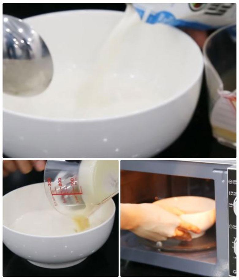 Cách ủ sữa chua bằng lò vi sóng đun hỗn hợp sữa