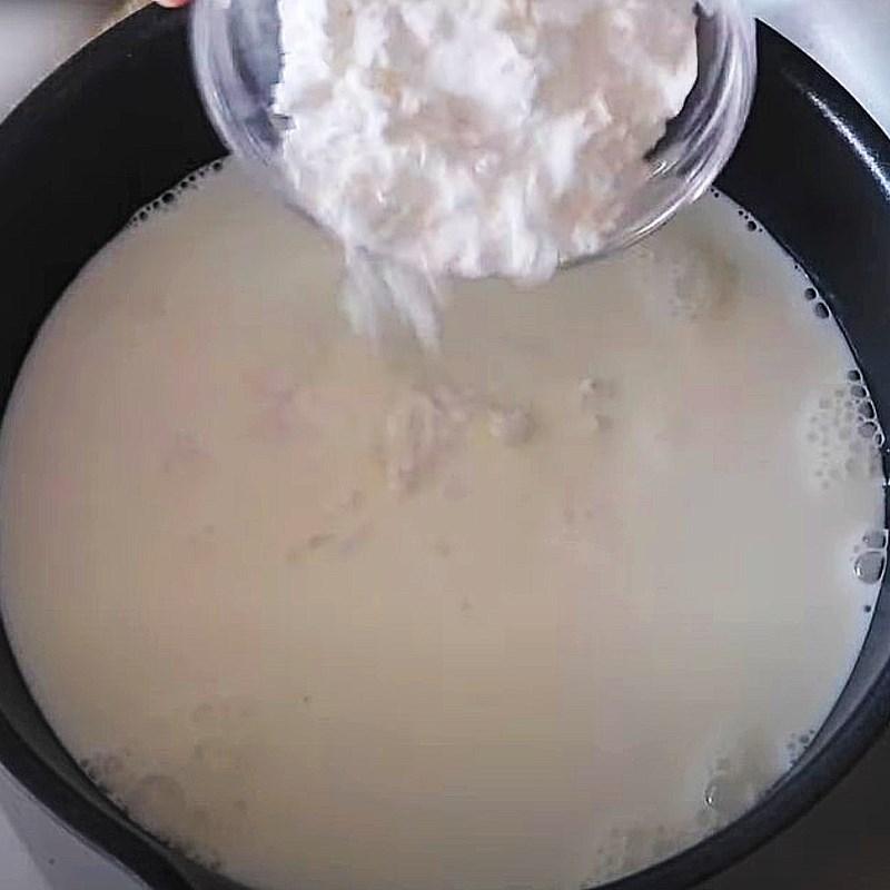 Bước 1 Nấu hỗn hợp sữa Bánh sữa tươi chiên bằng bột khoai tây