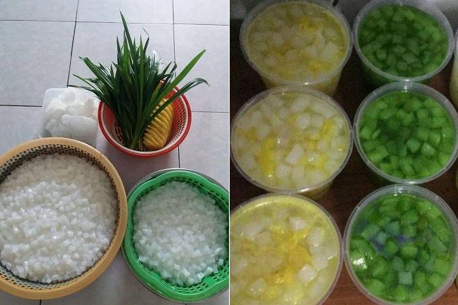 cách nấu thạch dừa thô với thơm