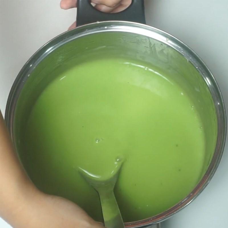 Bước 2 Làm thạch trà xanh tươi Bánh Trung Thu rau sạch câu trà xanh tươi nước cốt dừa