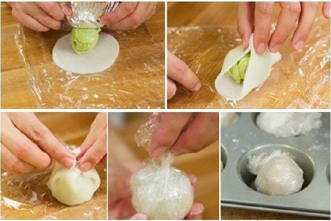 cách làm bánh mochi nhân kem