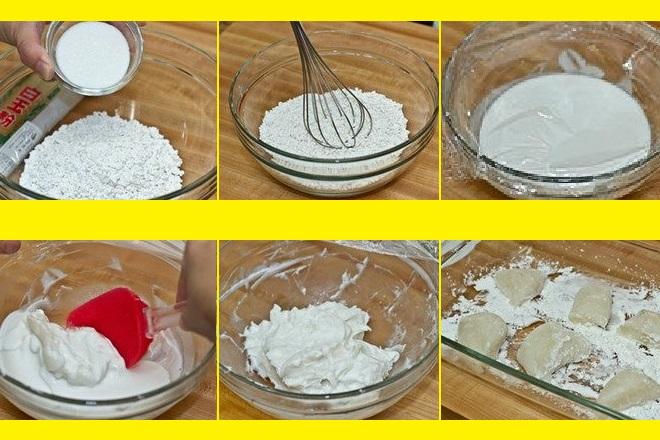 cách trộn bột làm bánh mochi nhật bản