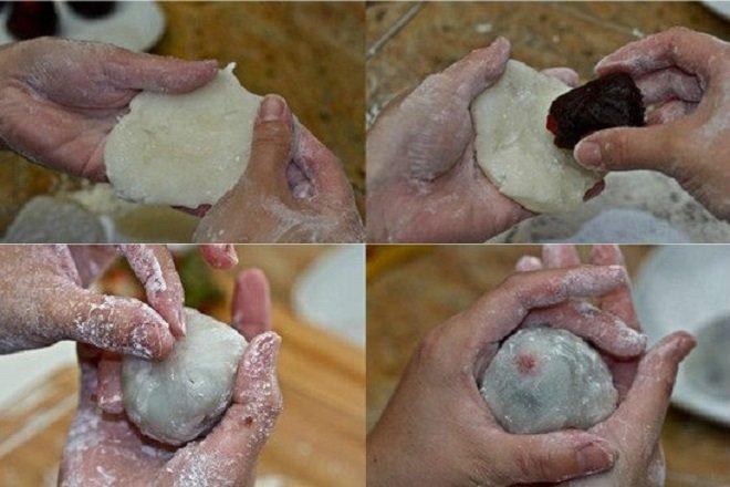cách làm bánh mochi nhân dâu tây