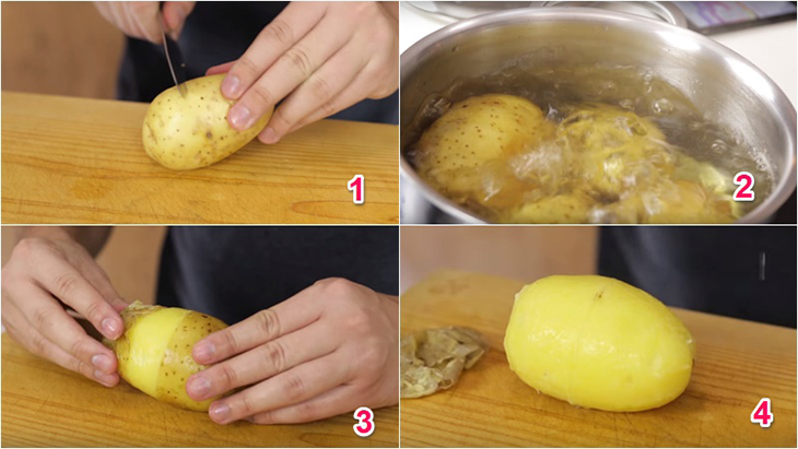 Bước 1 Sơ chế nguyên liệu Bánh khoai tây mặn nhân thịt