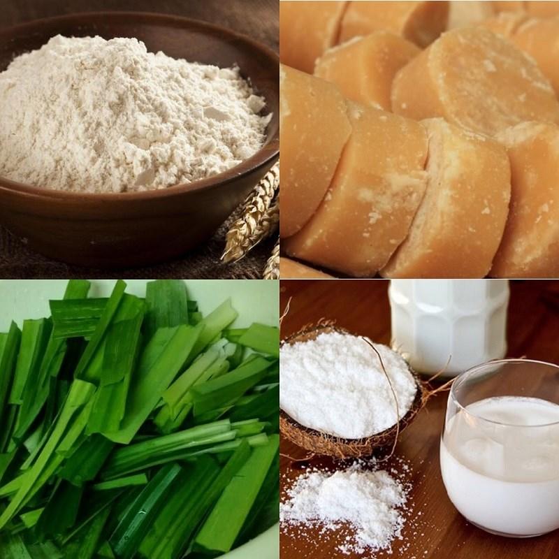 Nguyên liệu đồ ăn trà bánh canh ngọt nước cốt dừa