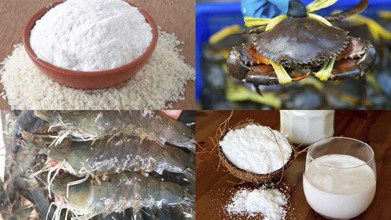 Nguyên liệu đồ ăn bánh canh cua nước cốt dừa