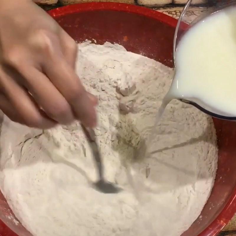 Bước 4 Trộn bột bánh bao Bánh bao nhân đậu đỏ lòm chay