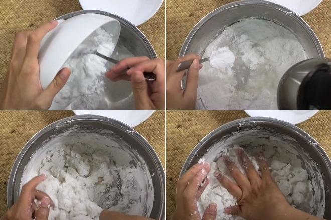 cách trộn bột năng, bột gạo làm sợi bánh canh