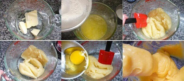 Cách nhào bột Lúc triển khai vỏ bánh su kem