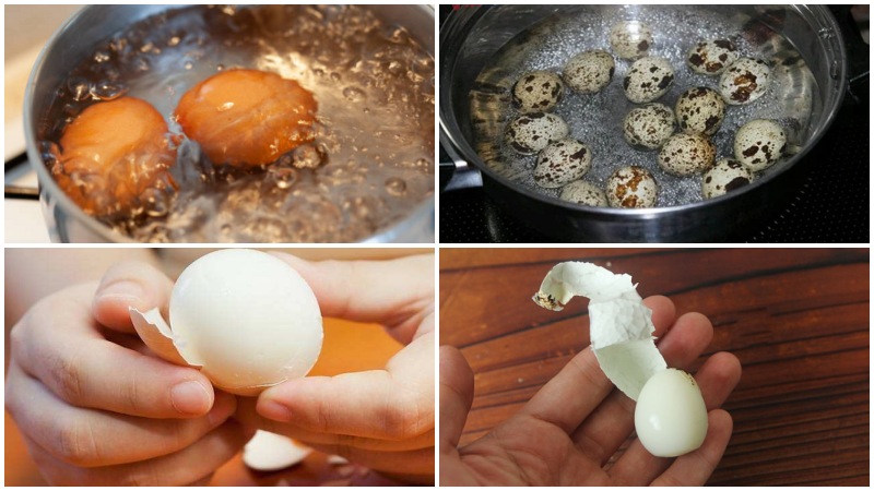 Luộc trứng và lột vỏ trứng