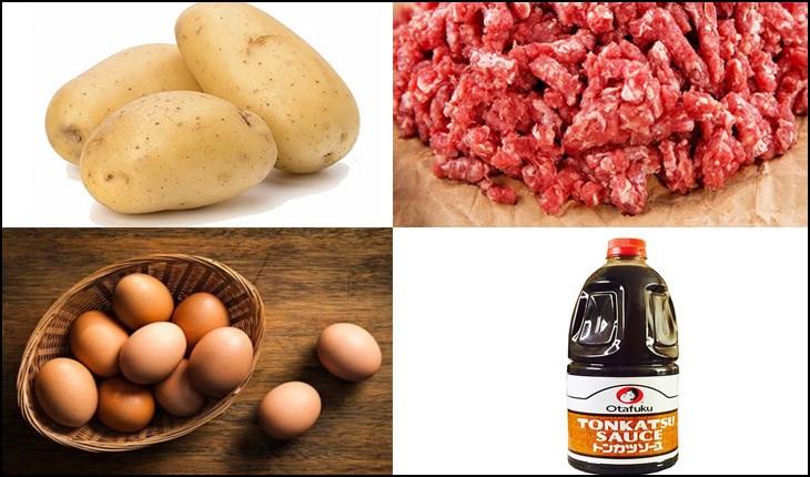 Nguyên liệu đồ ăn bánh korokke - bánh khoai tây